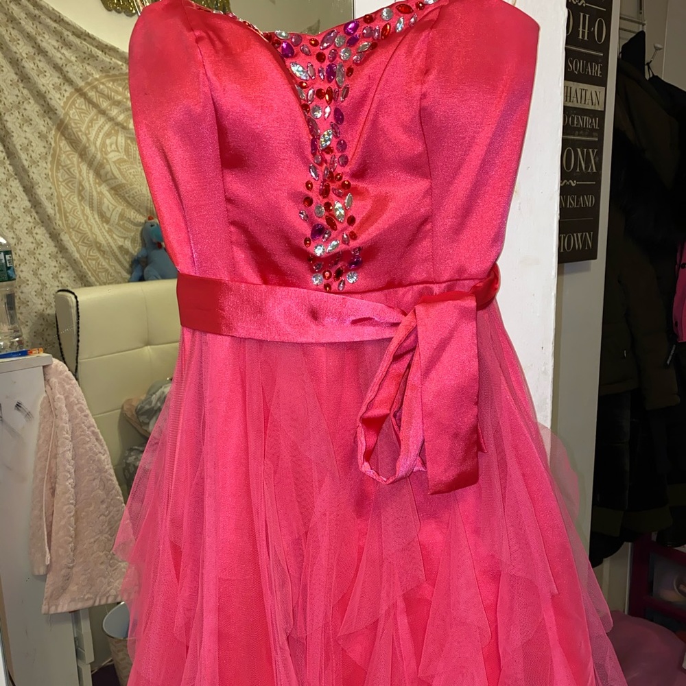 Hot pink prom dress